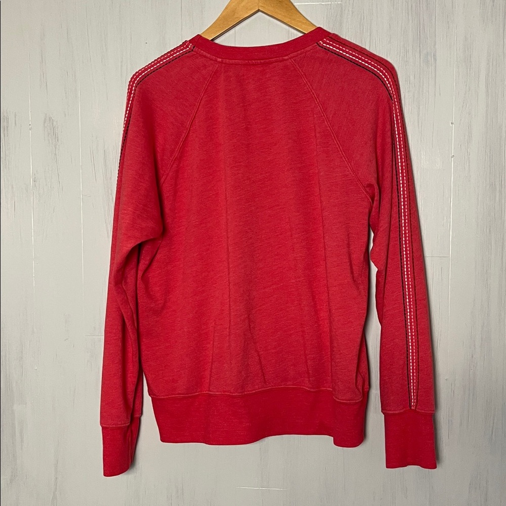 Sundry Red Embroidered Striped‎ Sleeve Crew Neck Sweater Size M - Picture 3 of 7